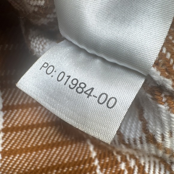 Outerknown Men's Brown White Plaid Blanket Shirt Small Organic Cotton Flannel - Picture 7 of 11